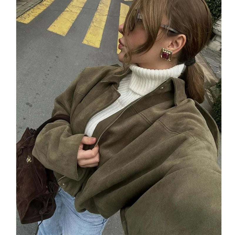 2025 Women's Bomber Jacket Oversize – Padded College Jacket with Zipper | Trendy Winter Jacket Streetwear Plus Size