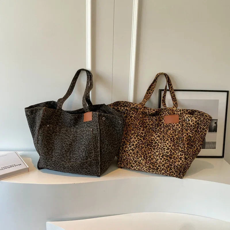 Große Leoparden Shopping Tasche Schultertasche - Catalin