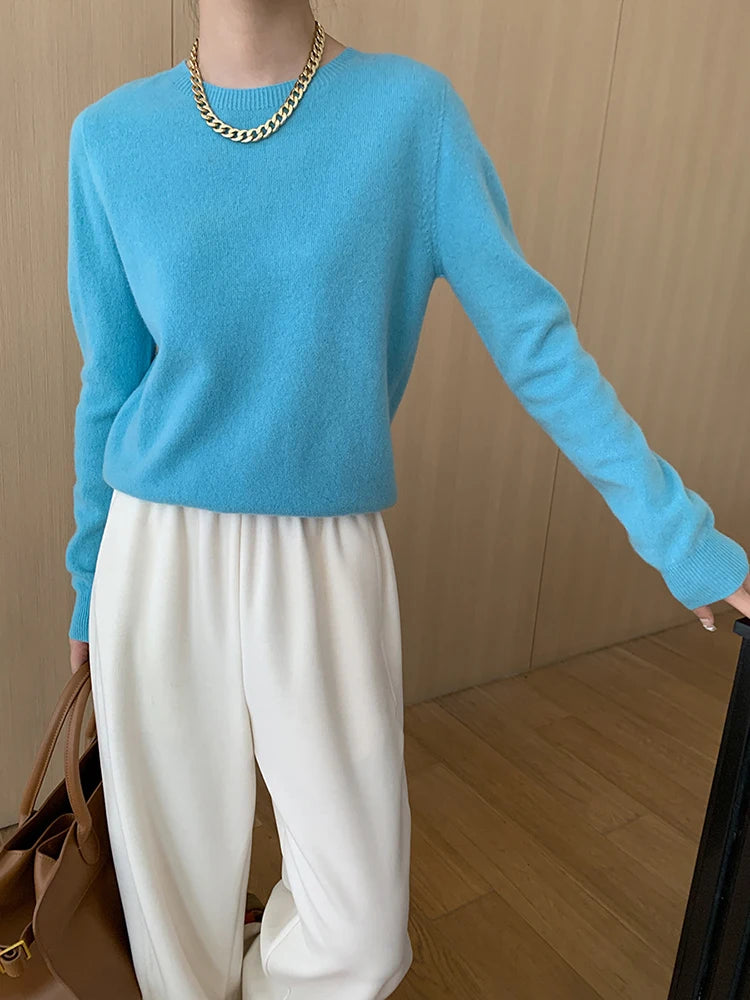 Basic Strickpullover mit Rundhals – Vielseitiger Alltagsbegleiter für Damen - Tini