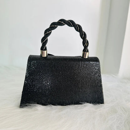 Elegante Designer-Clutch mit Schleifen-Detail und Strass – Luxuriöse Abendtasche für Partys und besondere Anlässe