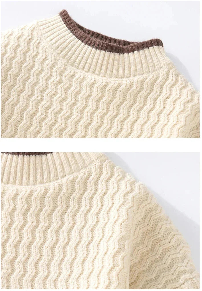 Herren Strickpullover mit Struktur – Stilvoll & Warm für Winter
