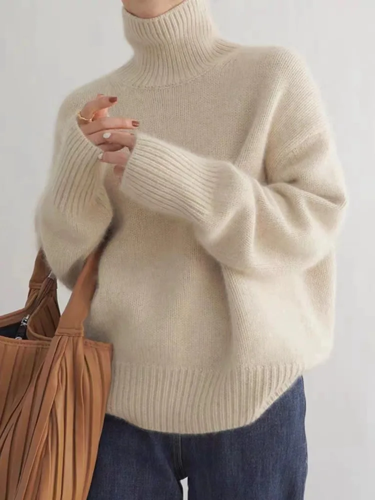 Turtleneck knitted sweater | Cozy winter sweater women