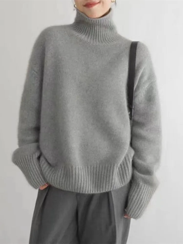 Turtleneck knitted sweater | Cozy winter sweater women