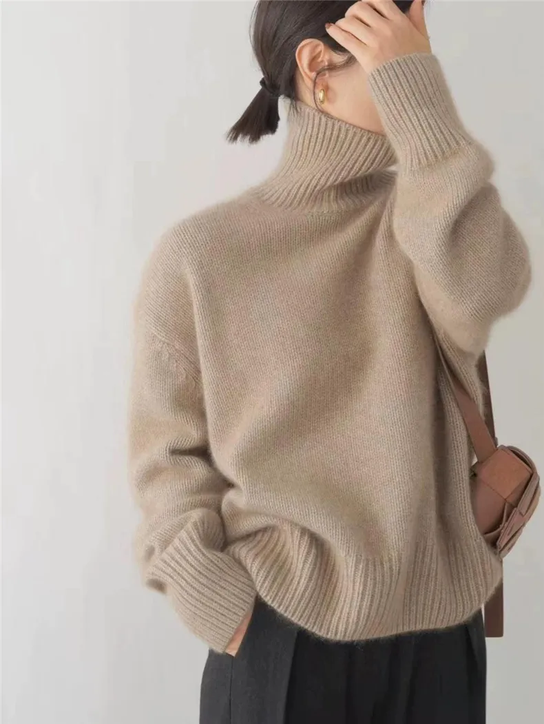 Turtleneck knitted sweater | Cozy winter sweater women