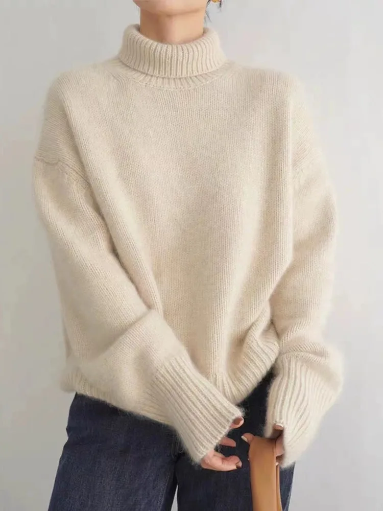 Turtleneck knitted sweater | Cozy winter sweater women