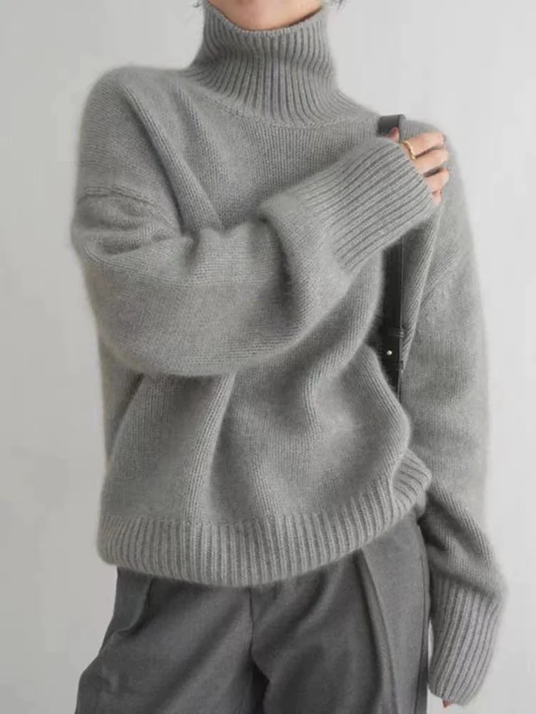 Turtleneck knitted sweater | Cozy winter sweater women