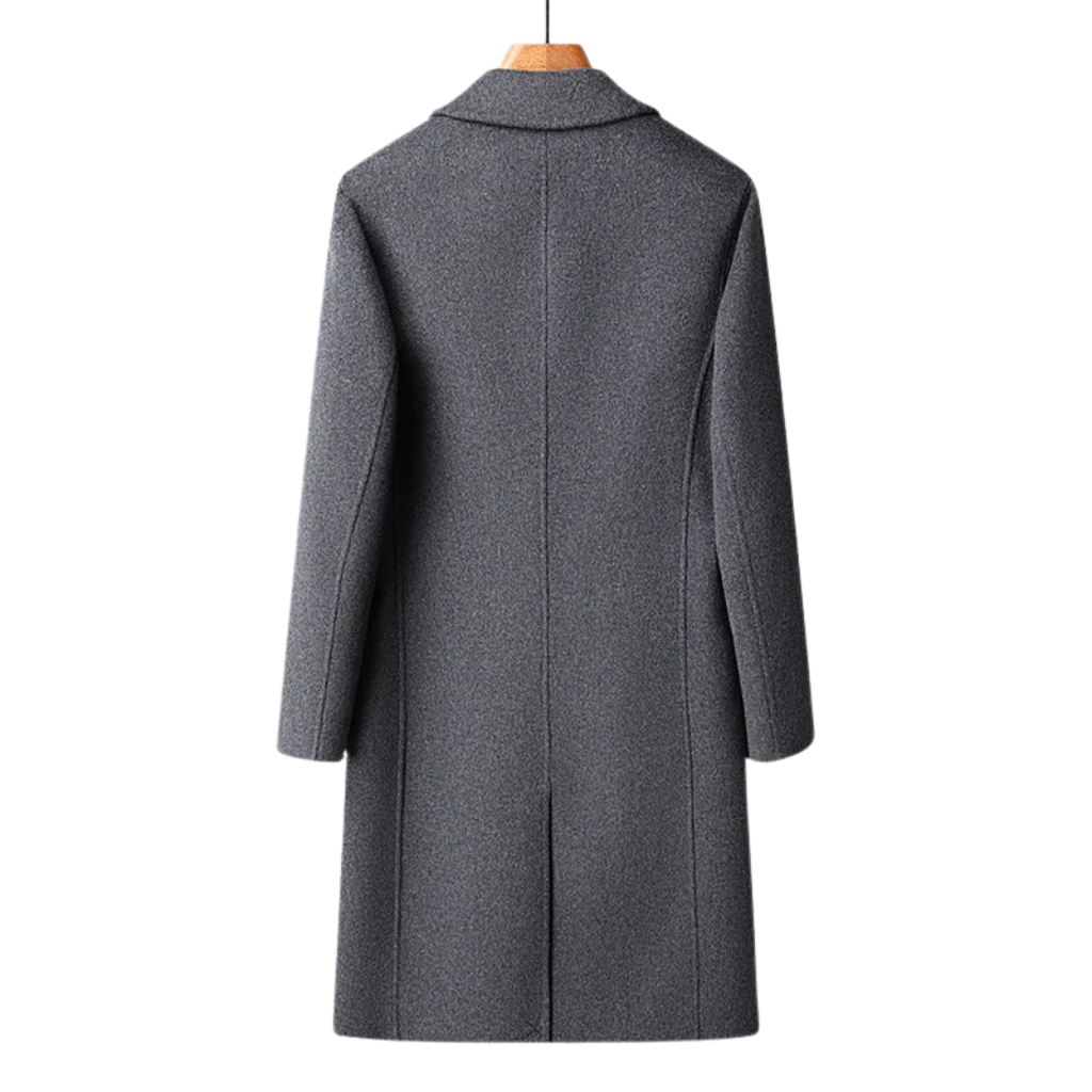 Eleganter Herren-Wintermantel mit Strukturdesign – Warm & Stilvoll für Formelle Anlässe
