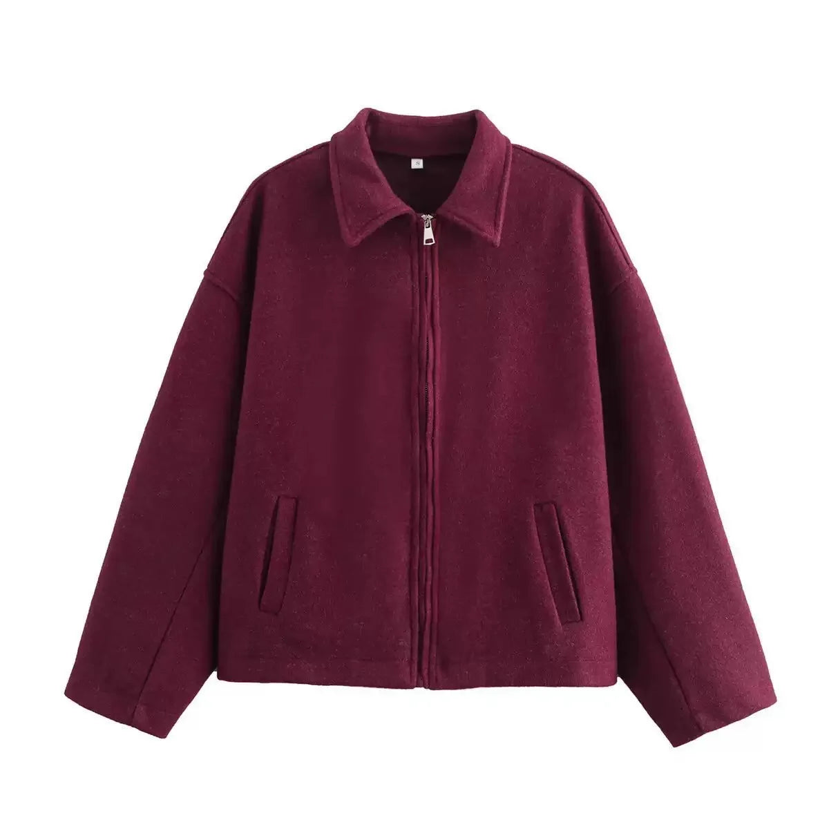 Women's wool jacket with zipper – versatile autumn fashion