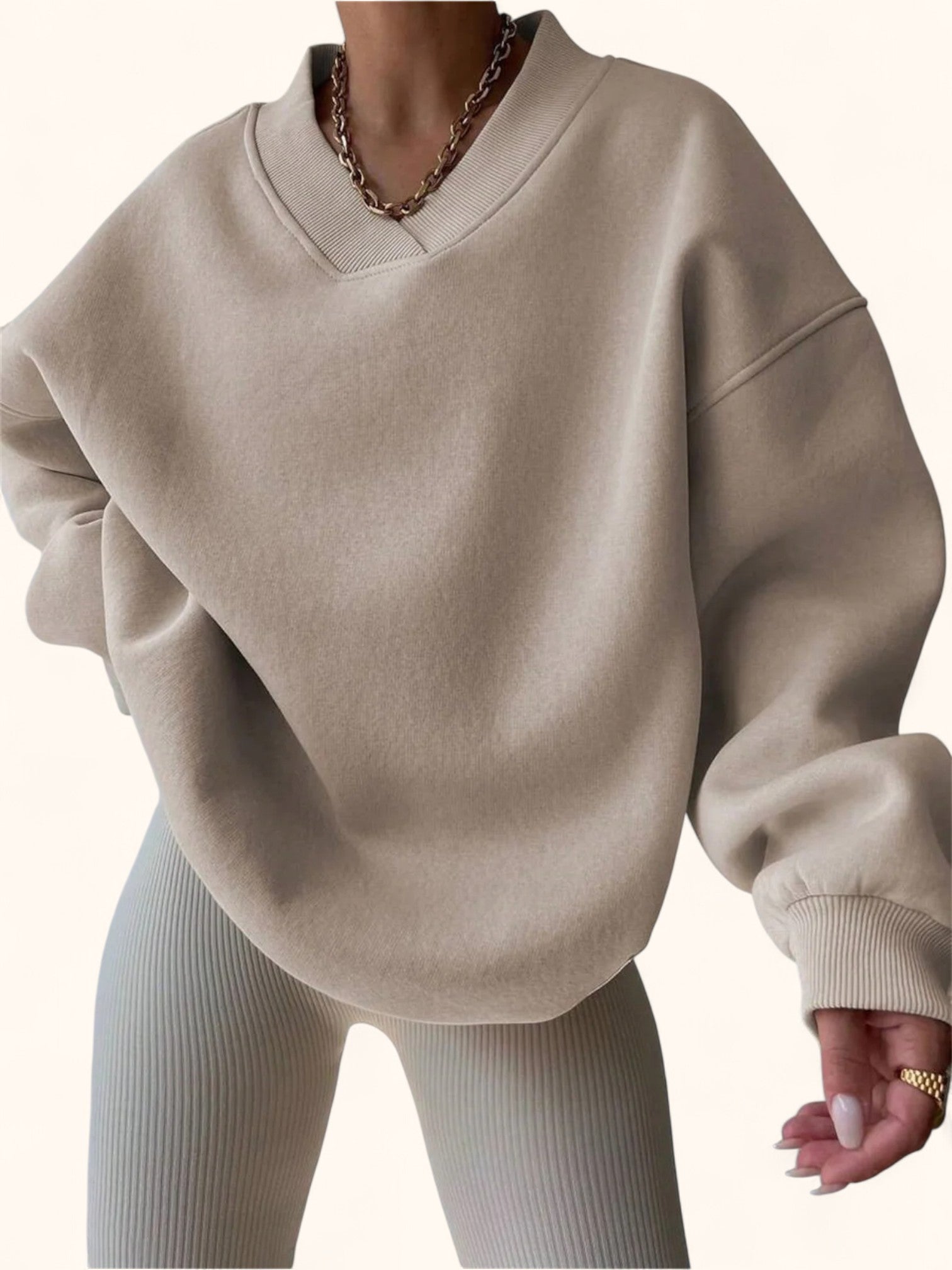 Women's V-neck Sweatshirt Autumn/Winter 2025 - Casual & Fashionable