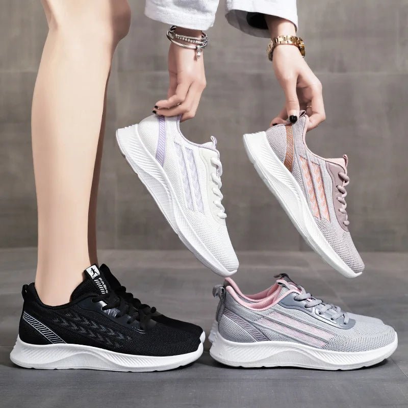 Atmungsaktive Damen Sneakers mit Plateausohle – Orthopädische, modische Laufschuhe in Übergrößen für Frühling und Freizeit - Reminora