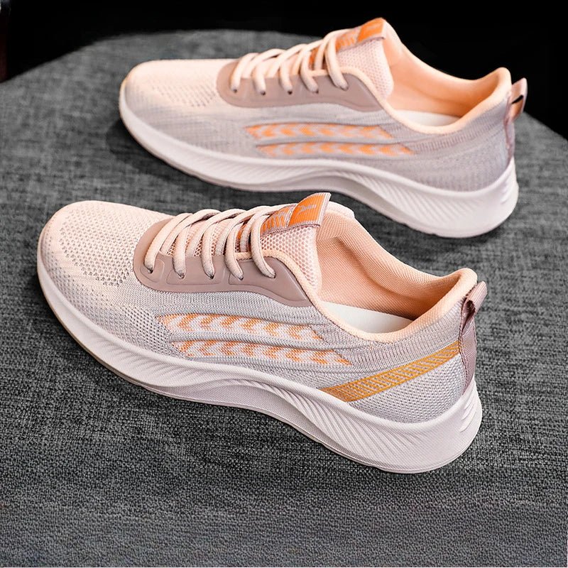 Atmungsaktive Damen Sneakers mit Plateausohle – Orthopädische, modische Laufschuhe in Übergrößen für Frühling und Freizeit - Reminora