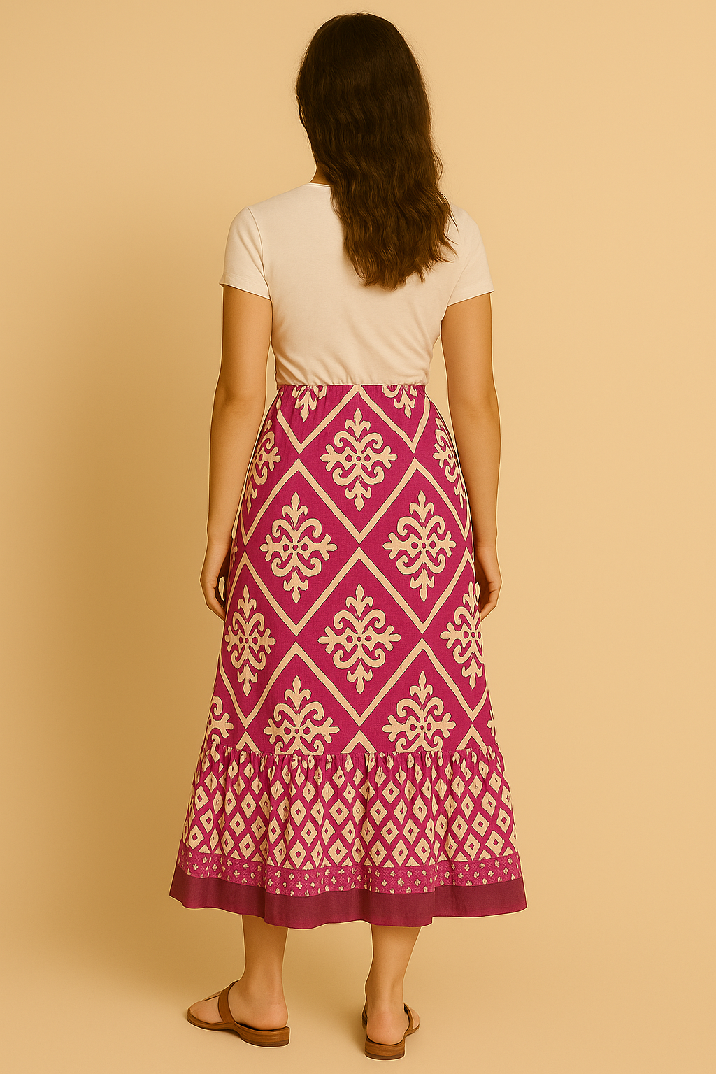Leichter Boho Maxi Rock für Damen
