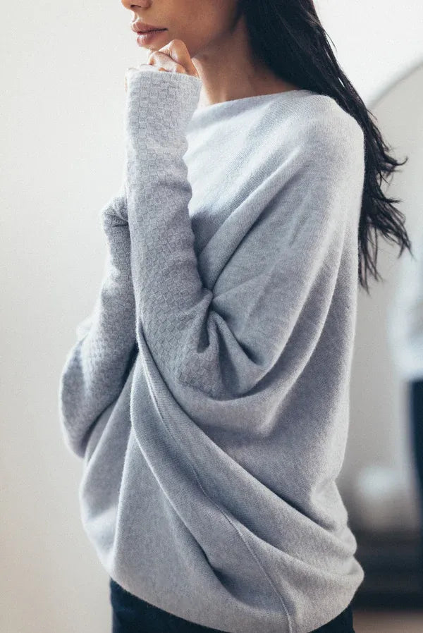 Asymmetric off-shoulder pullover | Elegant women's jumper