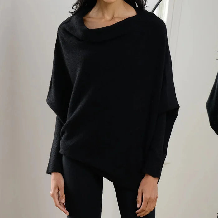 Asymmetric off-shoulder pullover | Elegant women's jumper