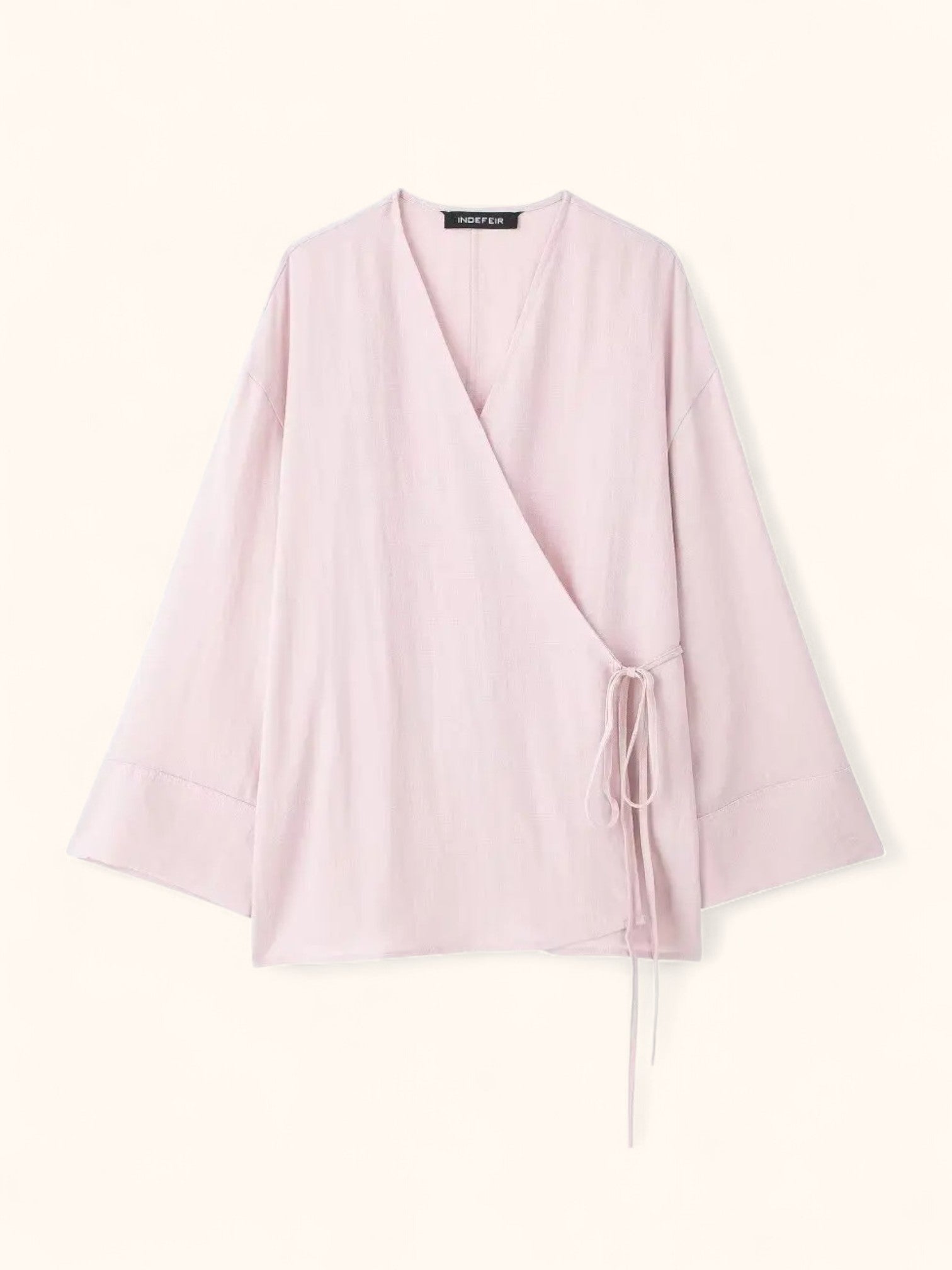 Women's Linen Kimono: Solid Color Slit Shirt & Pants Set