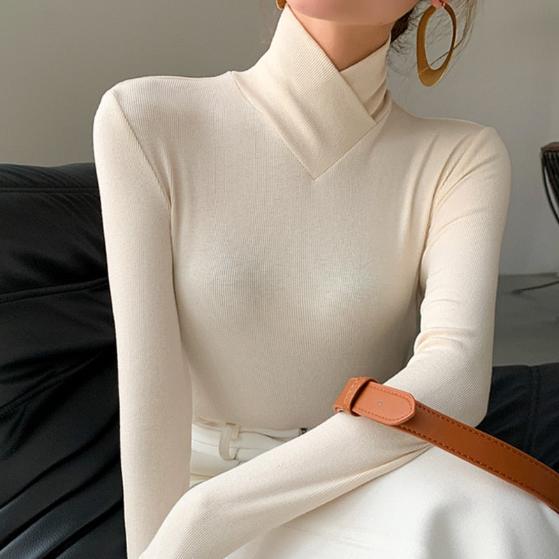 Turtleneck Sweater Women | Elegant Long Sleeve Knit Sweater