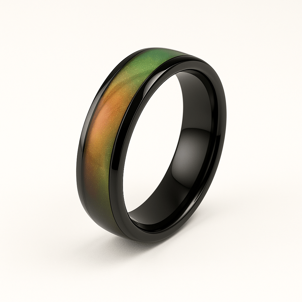 Unisex Edelstahl - Stimmungsring mit Farbwechsel – Temperaturabhängiger Emotionsring, ideal als Partnerring oder Geschenk - Reminora