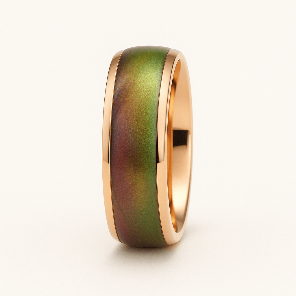 Unisex Edelstahl - Stimmungsring mit Farbwechsel – Temperaturabhängiger Emotionsring, ideal als Partnerring oder Geschenk - Reminora