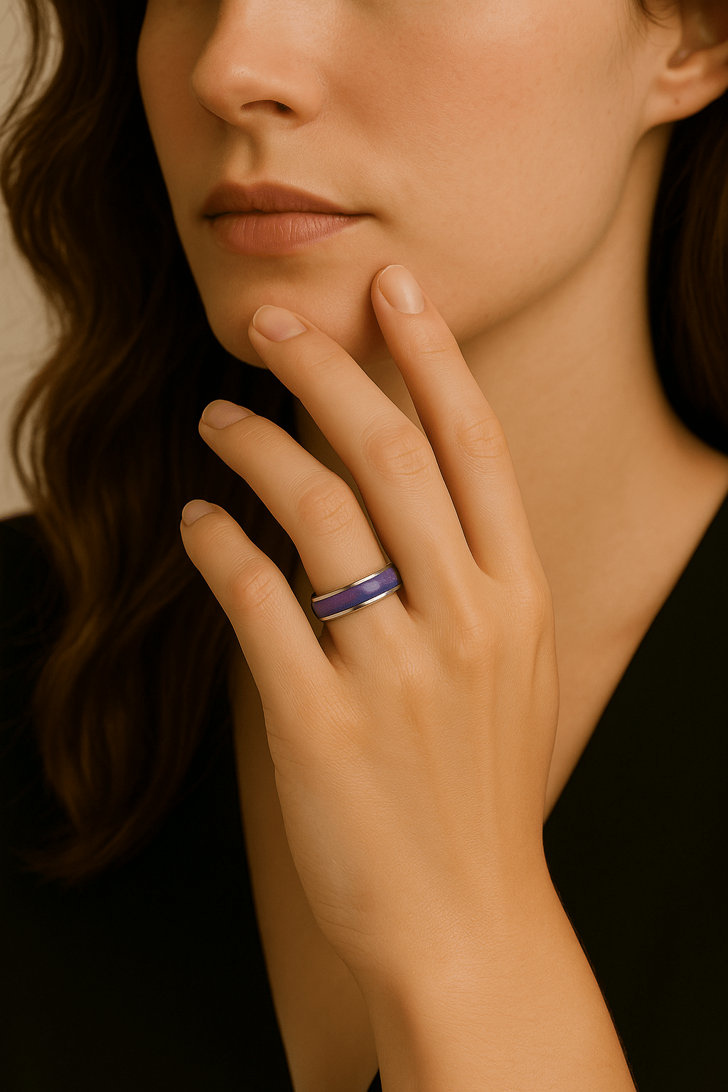 Unisex Edelstahl - Stimmungsring mit Farbwechsel – Temperaturabhängiger Emotionsring, ideal als Partnerring oder Geschenk - Reminora