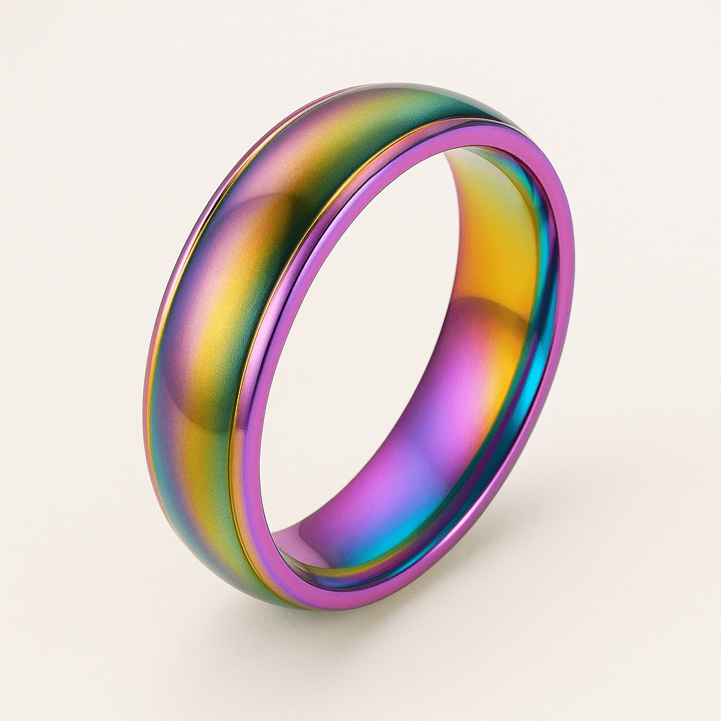 Unisex Edelstahl - Stimmungsring mit Farbwechsel – Temperaturabhängiger Emotionsring, ideal als Partnerring oder Geschenk - Reminora