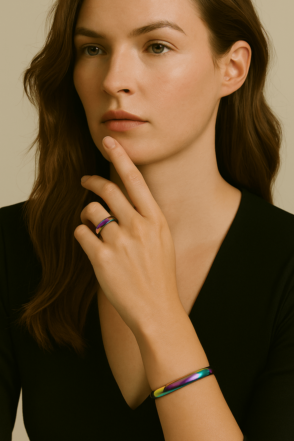 Unisex Edelstahl - Stimmungsring mit Farbwechsel – Temperaturabhängiger Emotionsring, ideal als Partnerring oder Geschenk - Reminora